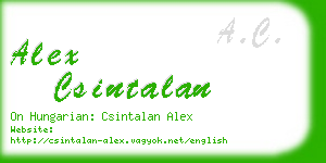 alex csintalan business card